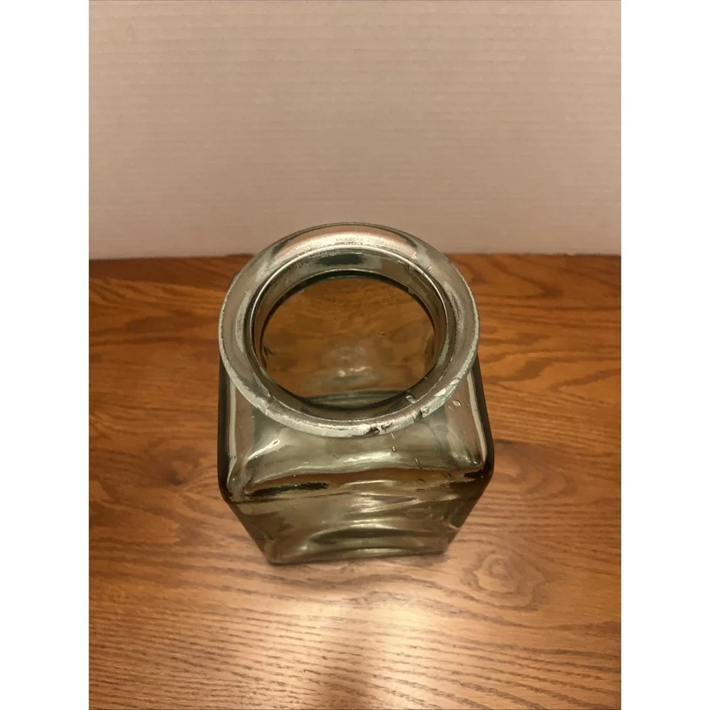 Vintage Green Glass Apothecary Jar 9